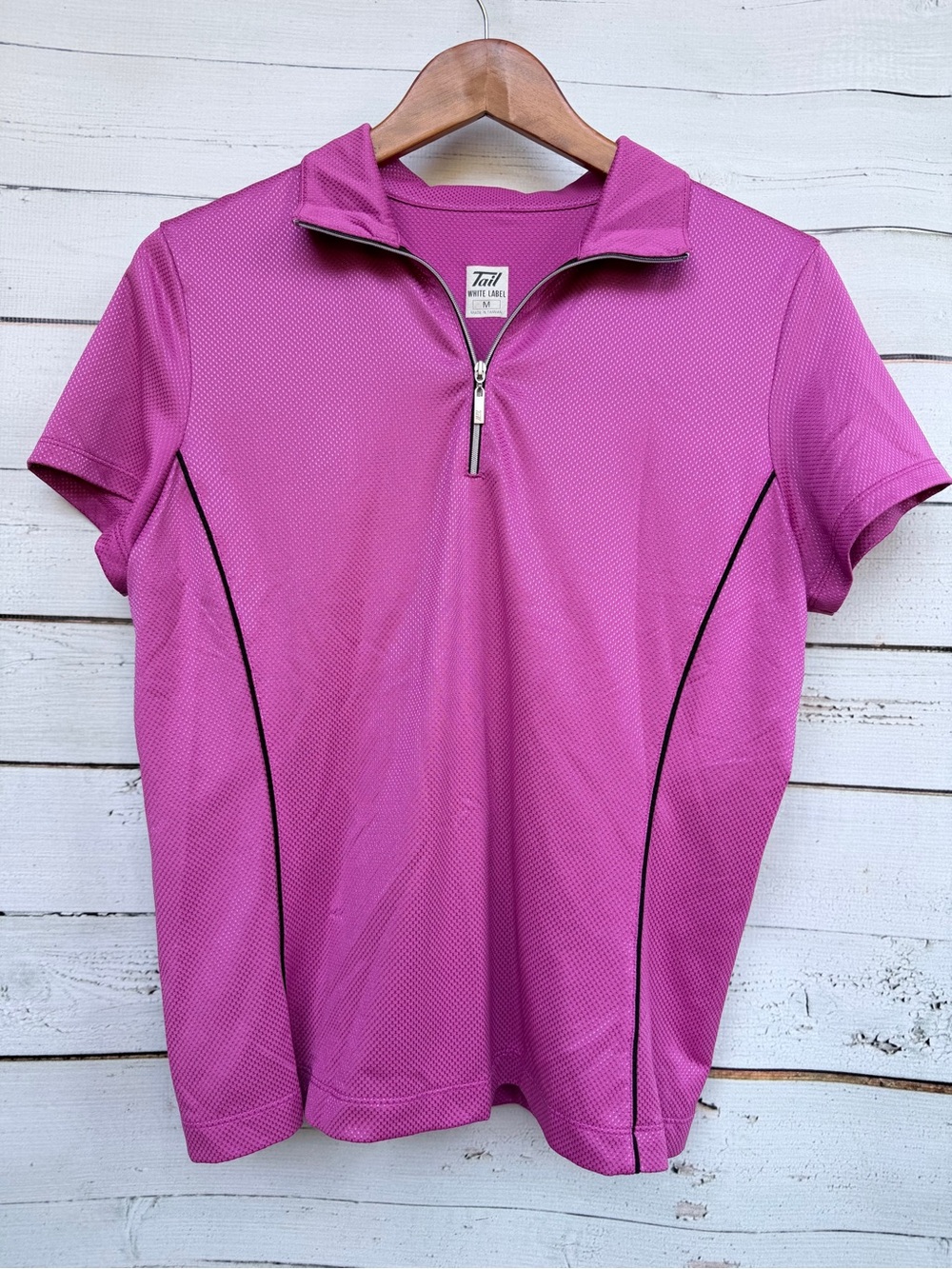 Tail White Label 1/4 Zip Short Sleeve Golf Polo Shirt Size Medium